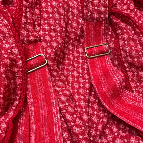 Free People Romper - Red Pop Combo - L - Picture 5 of 6